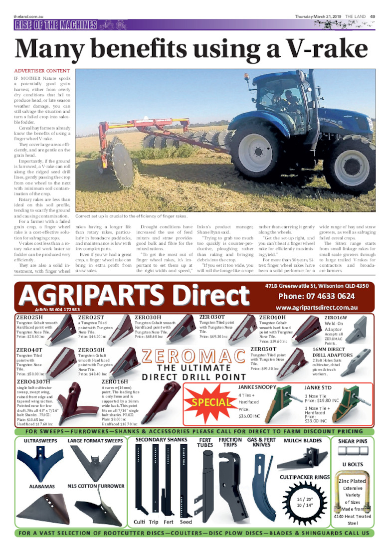 Many Benefits using a V-Rake